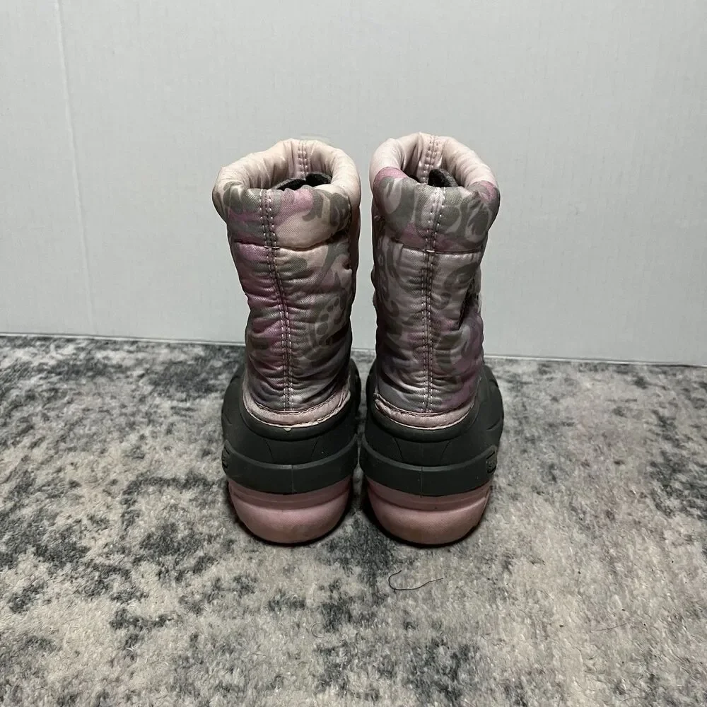 Sorel Club Girls Size 7 NC1799-636 Pink & Gray Lined Waterproof Winter‎ Boots